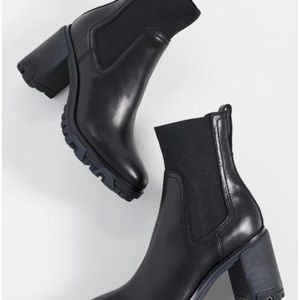 Rag & Bone Shiloh High Boots Black Leather Ankle Bootie 8.5 (38.5)